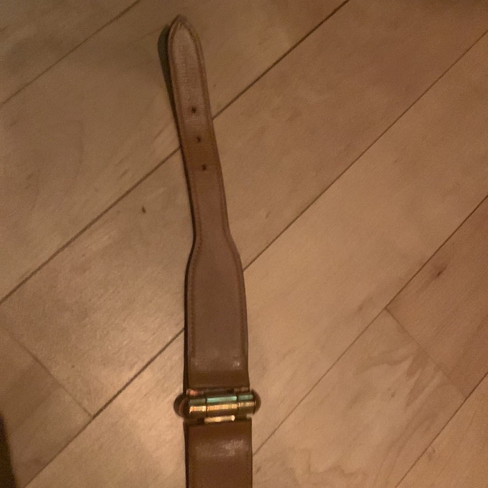 Hermes Brown Leather Belt with Gold Buckle - Picture 7 of 9
